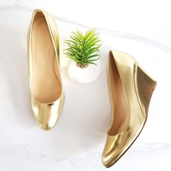 j crew gold shoes